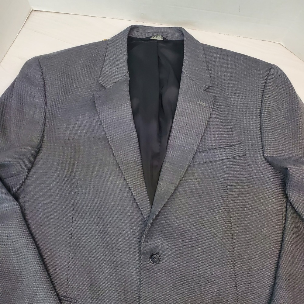 Jos A Bank Traveler's Collection Grey Wool Blazer Sport Coat 48R Dark Academia